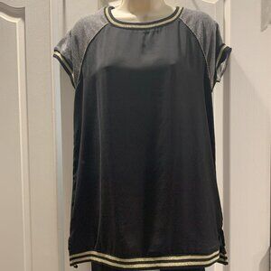 Sanctuary Clothing Black Top with Gold Stripes